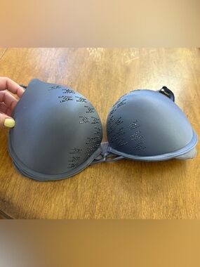 Victoria's Secret Padded Bra with Black Stud Accents - Gray/Black